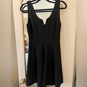 LAST CALL!! Francesca's NWT Black Split V Neck Skater Mini Dress